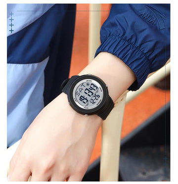 Digital Watches for Women with Large Face Sport Outdoor Wrist Watch Waterproof Stopwatch Alarm Calendar Dual Time Display Multifunction Findtime